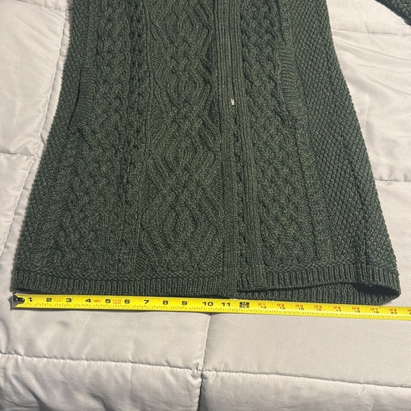 Aran Crafts Ireland Dark Gray Side Zip 100% Wool Sweater - Picture 9 of 13